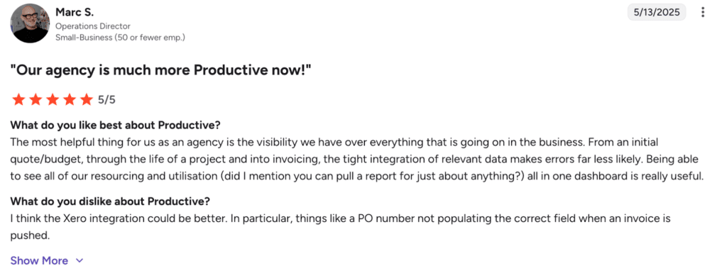 Productive IO review