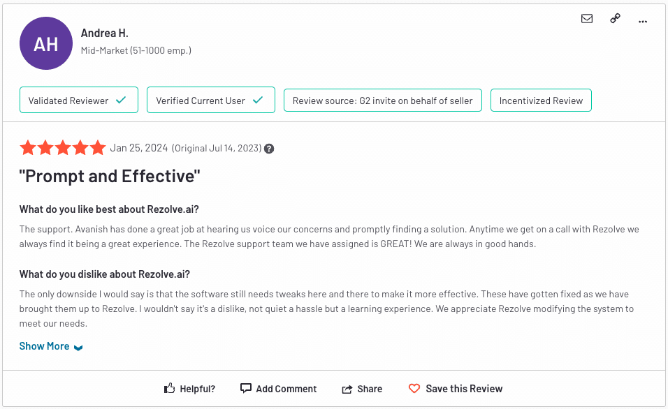Rezolve AI review