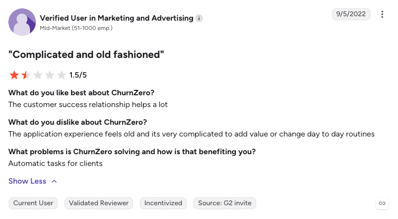 churnzero verified user 2 review