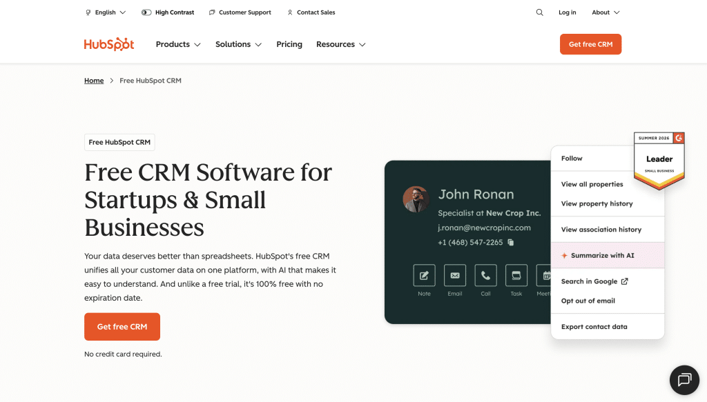 hubspot screenshot