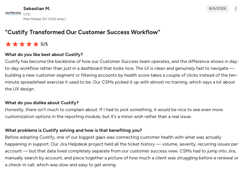 Sebastian M Custify Review
