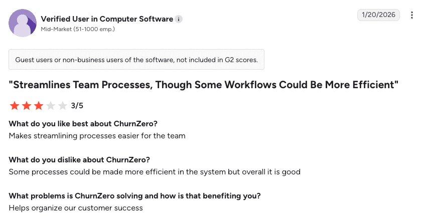 Verified user Churnzero review